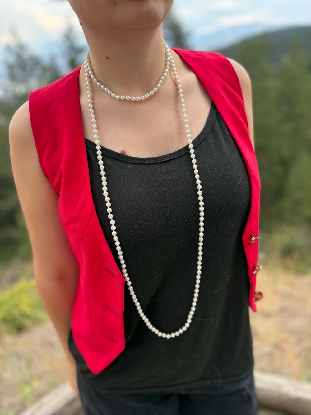Beautiful High End Glass Pearls Long Necklace